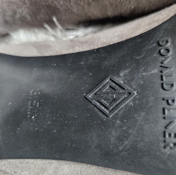 Barely worn Donald Pliner grey two tone with buckle/alligator style chunky heel - Picture 10 of 16